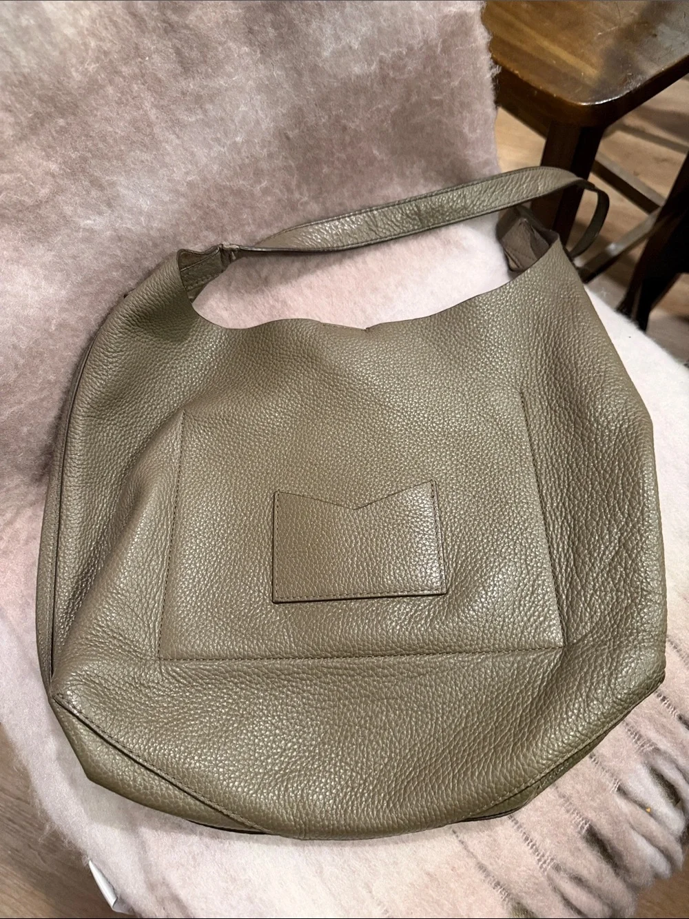Michael Kors Pebbled Olive Shoulder Hobo Bag